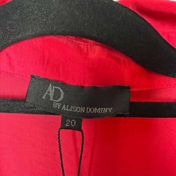 2/$30 Alison Dominy Pink Popover Shirt Blouse Tunic Size 20 Loose Fit Office NWT - Picture 9 of 12